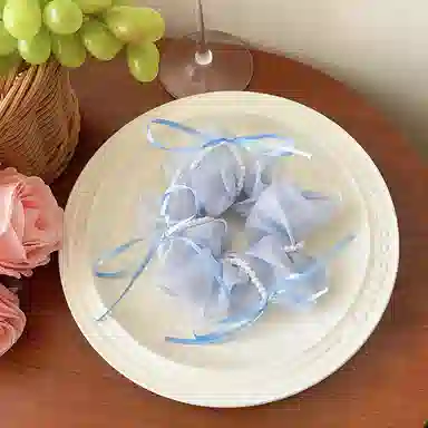 如花梦 芭蕾风 蝴蝶结大肠圈高级感缎面#好运 布艺 发圈 女款