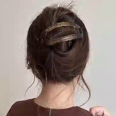 如花梦 简约气质椭圆后脑勺一字扭扭夹大号盘发量多 亚克力 发夹 女款