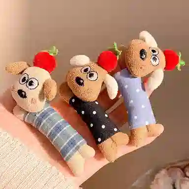 如花梦 可爱万岁 软萌小狗波点侧边夹碎发刘海夹 布艺 发夹 女款