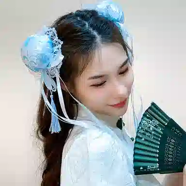 如花梦 中国风小众丸子发包 布艺 发夹 女款