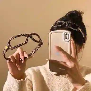 如花梦 韩系高端豹纹眼镜框高级感高颅顶外出百搭 亚克力 发箍 女款