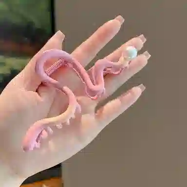 如花梦 渐变粉 多巴胺蝴蝶发抓夹高级感 合金 发夹 女款