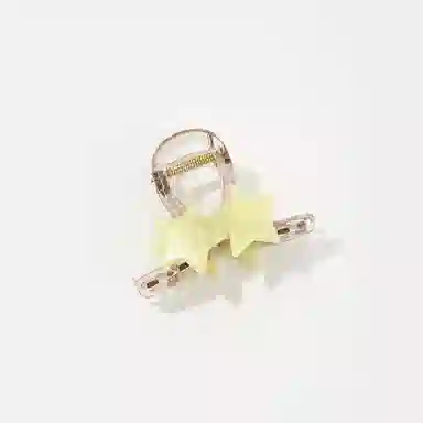 如花梦 元气甜妹可爱五角星星后脑勺高级感鲨鱼夹 亚克力 发夹 女款