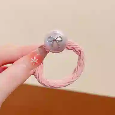 如花梦 可爱小女孩蝴蝶结珍珠发饰发绳 日常高弹力小孩子不伤发发圈 儿童百搭马尾丸子头皮筋头绳 女款