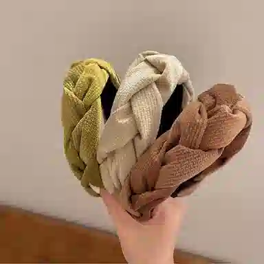 如花梦 时尚麻花辫宽边头饰 布艺 外出百搭秋冬季气质发卡高颅顶头箍发箍 女款