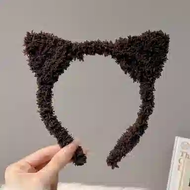 如花梦 可爱猫咪绒毛甜美猫耳朵 洗脸面膜束发头箍 布艺 发箍 女款