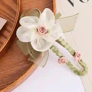 如花梦 超仙网纱花朵森系清新甜美鸭嘴夹后脑勺气质盘高级感 布艺 发夹 女款