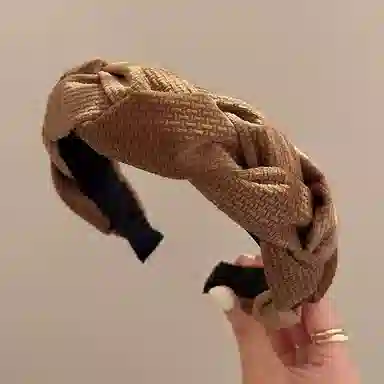 如花梦 时尚麻花辫宽边头饰 布艺 外出百搭秋冬季气质发卡高颅顶头箍发箍 女款