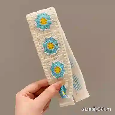 如花梦 复古针织刺绣花朵 布艺 发带 女款