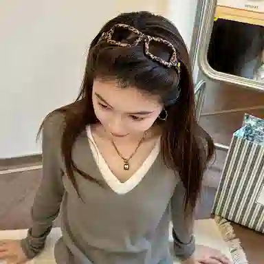 如花梦 韩系高端豹纹眼镜框高级感高颅顶外出百搭 亚克力 发箍 女款