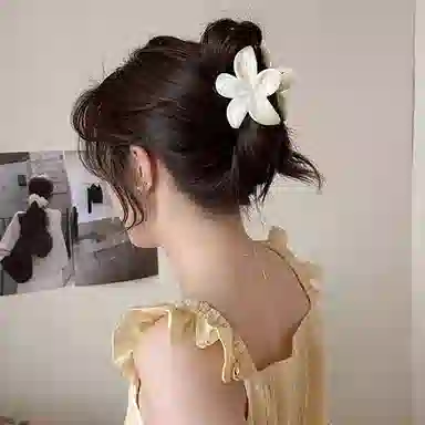 如花梦 薄荷鸡蛋花晕染高级感花朵鲨鱼甜美后脑勺 亚克力 发夹 女款