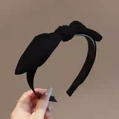 如花梦 韩版简约蝴蝶结宽边压发夹带齿防滑发卡纯色发饰 布艺 亚克力 发箍 女款