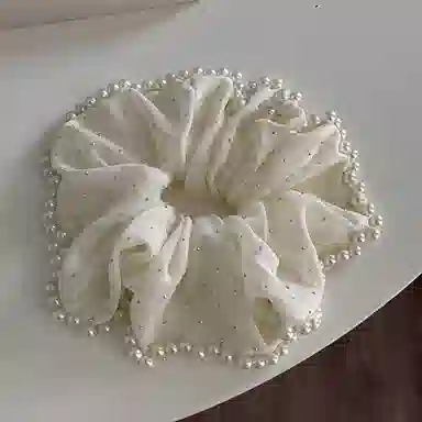 如花梦 高级感满天星网纱大肠气质扎头发 布艺 头绳 女款