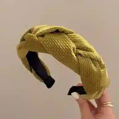 如花梦 时尚麻花辫宽边头饰 布艺 外出百搭秋冬季气质发卡高颅顶头箍发箍 女款