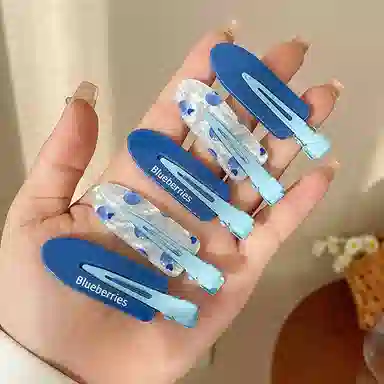 如花梦 甜美可爱果汁无痕边夹侧边刘海夹化妆夹头饰碎发一字夹 亚克力 发夹 女款