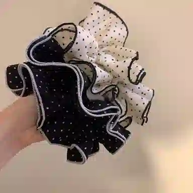 如花梦 早春高级感温柔气质波点大肠 布艺 发圈 女款