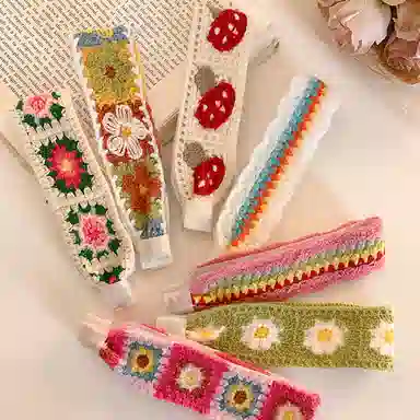 如花梦 复古针织刺绣花朵 布艺 发带 女款