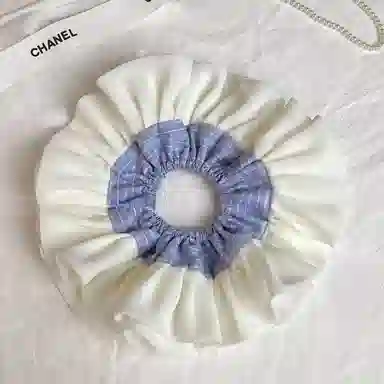 如花梦 奶油缎面褶皱高级感甜美公主感 网纱 发圈 女款