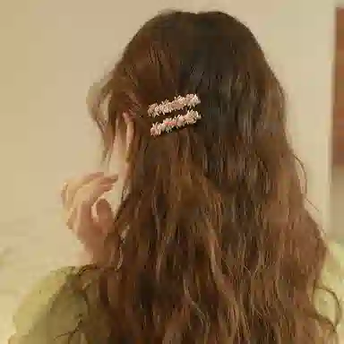 如花梦 粉色爱心花朵高级感后脑勺盘发鲨鱼 亚克力 发夹 女款