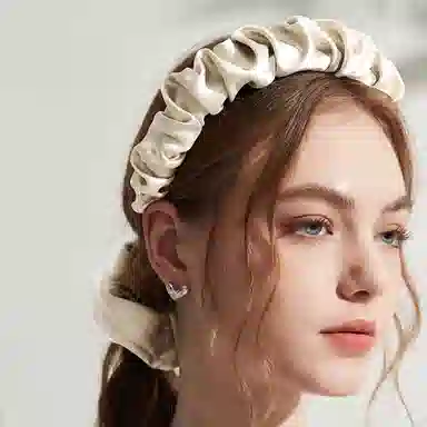 如花梦 高颅顶神器复古褶皱发箍夏季发卡显脸小洗脸化妆发饰 日常头箍 女款