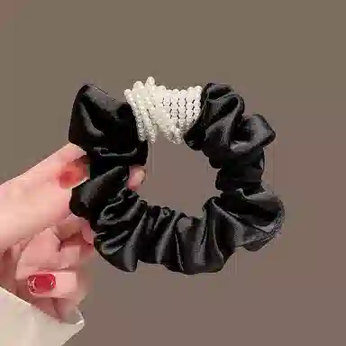 如花梦 法式立体缠绕优雅缎面高马尾精致复古端庄高弹力不伤发 布艺 发圈 女款