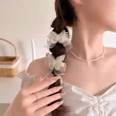 如花梦 超仙森系网纱蝴蝶 布艺 发夹 女款