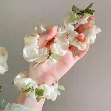 如花梦 在逃公主铃兰花蝴蝶结大肠森系小清新甜美少女心 布艺 发圈/头绳 女款