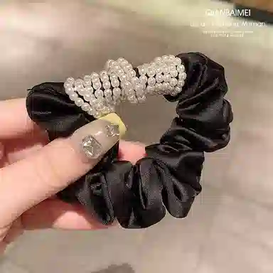 如花梦 法式立体缠绕优雅缎面高马尾精致复古端庄高弹力不伤发 布艺 发圈 女款