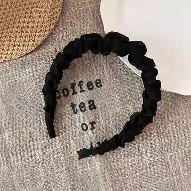 如花梦 高级感 小香风气质百搭防滑褶皱波浪 布艺 发箍 女款