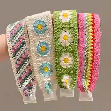 如花梦 复古针织刺绣花朵 布艺 发带 女款