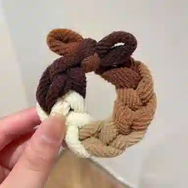 如花梦 多巴胺色编织麻花发圈 高弹力不伤发拼色皮筋发绳 日常百搭简约加粗发饰头绳 女款