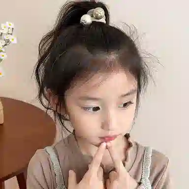 如花梦 可爱小女孩蝴蝶结珍珠发饰发绳 日常高弹力小孩子不伤发发圈 儿童百搭马尾丸子头皮筋头绳 女款