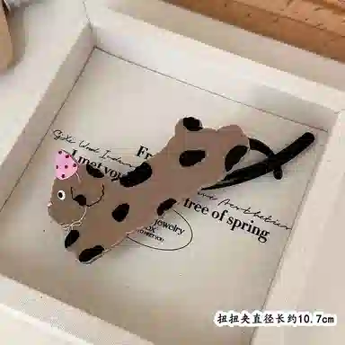 如花梦 可爱小猫高端丸子头 亚克力 发夹 女款