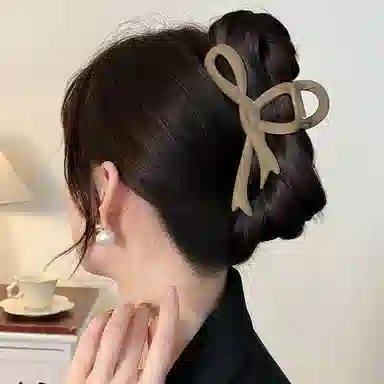 如花梦 美拉德磨砂蝴蝶结日韩高级感 亚克力鲨鱼夹 日常百搭发夹 女款