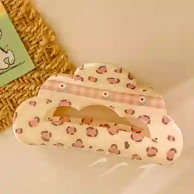 如花梦 奶油少女系列 碎花格纹甜美蝴蝶结发饰抓夹后脑勺鲨鱼夹 醋酸 发夹 女款 多款可选