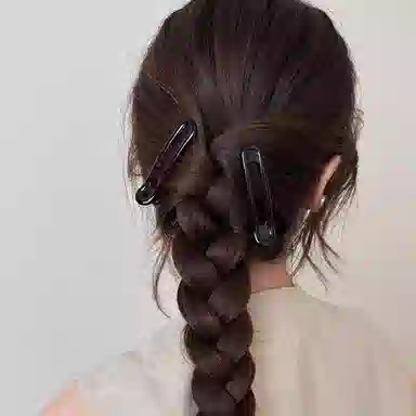 如花梦 鸭嘴豹纹气质带齿防滑后脑勺盘发一字 树脂 发夹 女款