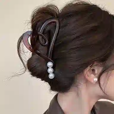 如花梦 设计感线条爱心上班通勤用后脑勺 发夹 女款 多色可选