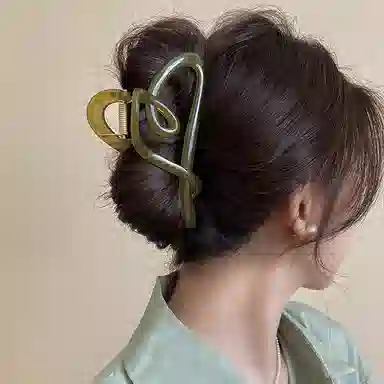 如花梦 设计感线条爱心上班通勤用后脑勺 发夹 女款 多色可选