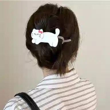 如花梦 可爱小猫高端丸子头 亚克力 发夹 女款