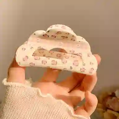 如花梦 奶油少女系列 碎花格纹甜美蝴蝶结发饰抓夹后脑勺鲨鱼夹 醋酸 发夹 女款 多款可选