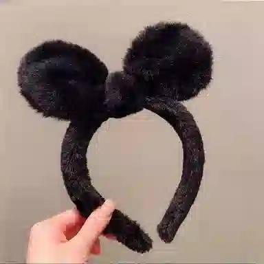 如花梦 可爱兔耳朵 日常百搭洗脸敷面膜 温柔防滑额前 毛绒 发箍 女款