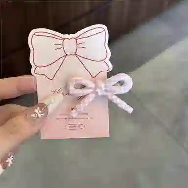 如花梦 甜美小清新蝴蝶结边夹侧边碎发刘海 亚克力 发夹 女款