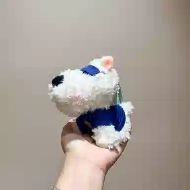 如花梦 可爱满分 西高地小狗包包挂饰卡通潦草小狗公仔 毛绒 钥匙扣 男女同款情侣款