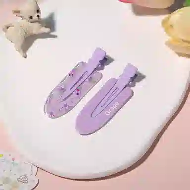 如花梦 甜美可爱果汁无痕边夹侧边刘海夹化妆夹头饰碎发一字夹 亚克力 发夹 女款