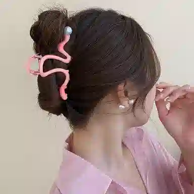 如花梦 渐变粉 多巴胺蝴蝶发抓夹高级感 合金 发夹 女款