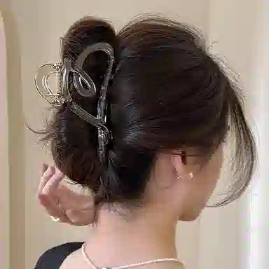 如花梦 设计感线条爱心上班通勤用后脑勺 发夹 女款 多色可选