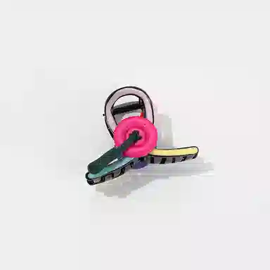 如花梦 心动多巴胺拼色纽扣后脑勺盘发 亚克力 发夹 女款