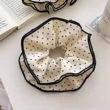 如花梦 早春高级感温柔气质波点大肠 布艺 发圈 女款