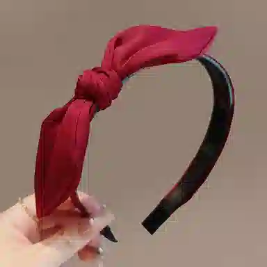 如花梦 韩版简约蝴蝶结宽边压发夹带齿防滑发卡纯色发饰 布艺 亚克力 发箍 女款