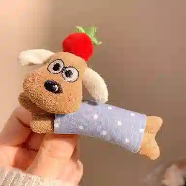 如花梦 可爱万岁 软萌小狗波点侧边夹碎发刘海夹 布艺 发夹 女款